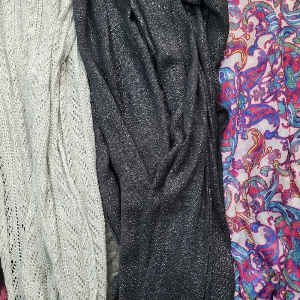 Scarf Bundle Lot of 7 + Hanging Organizer Holder